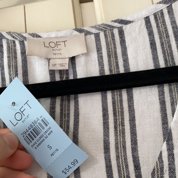 NWT Striped Loft Petite Peplum Tank - Picture 2 of 6